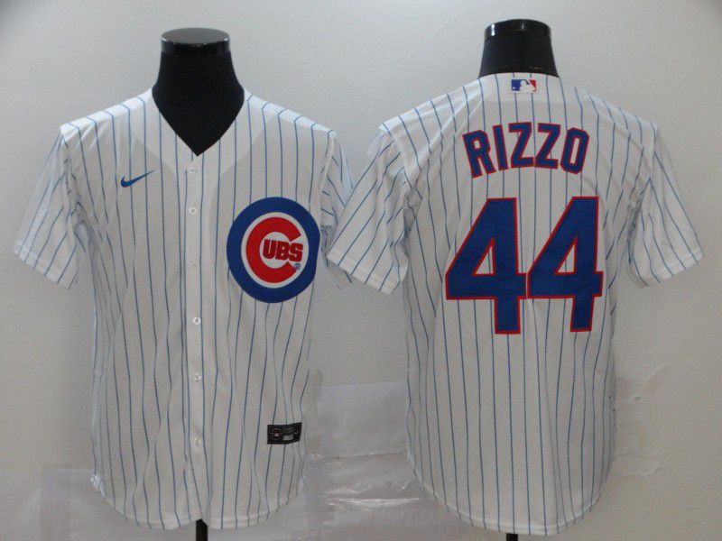 Men Chicago Cubs #44 Rizzo White stripes Nike Game MLB Jerseys->new york yankees->MLB Jersey